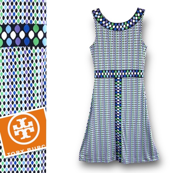 Tory Burch Womens Multicolor 100% Silk Sleeveless Jewel Sheath Mini Dress Size S - Picture 2 of 11